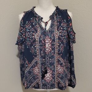 Knox Rose Navy Floral Blouse